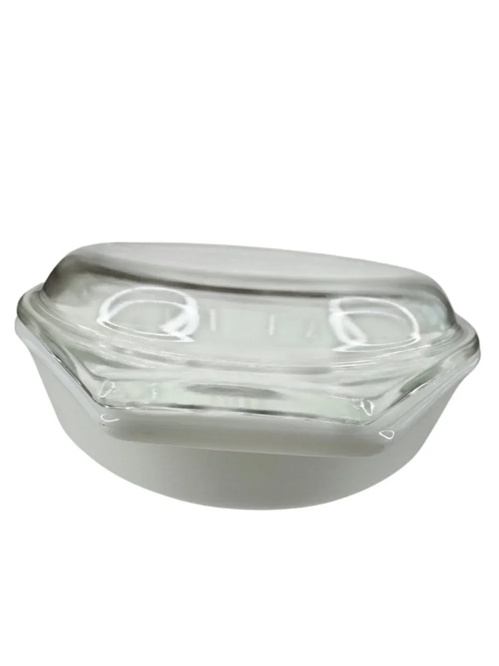 Pyrex Autumn Floral Verde Green Divided Baking Dish Lid 1 Qt MCM #31 USA Vtg 70s - Picture 11 of 16